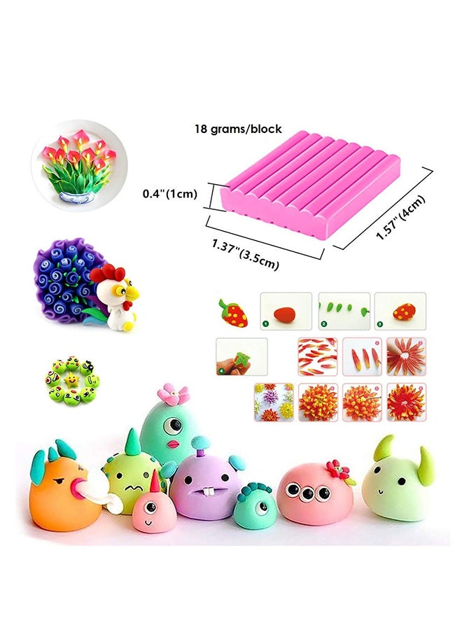 Beauenty - 24-Colors Polymer Dry Modelling Clay Set With 5-Piece Tool Durable And Sturdy 37.6x28.7x11.7cm - Image 1