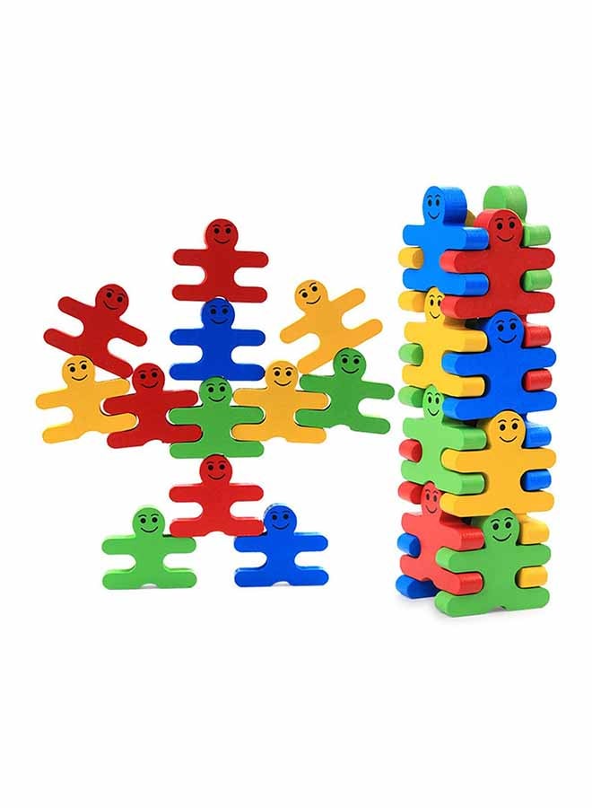 Beauenty - 16-Piece Creative Wooden Toy Balance Villain Building Puzzle Stacking Blocks Set - Image 1