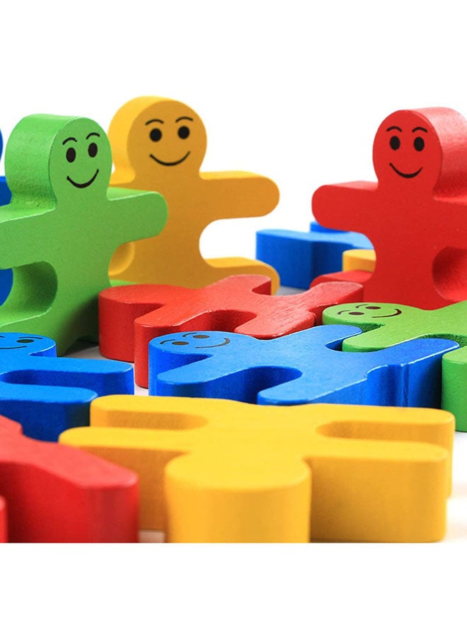 Beauenty - 16-Piece Creative Wooden Toy Balance Villain Building Puzzle Stacking Blocks Set - Image 1