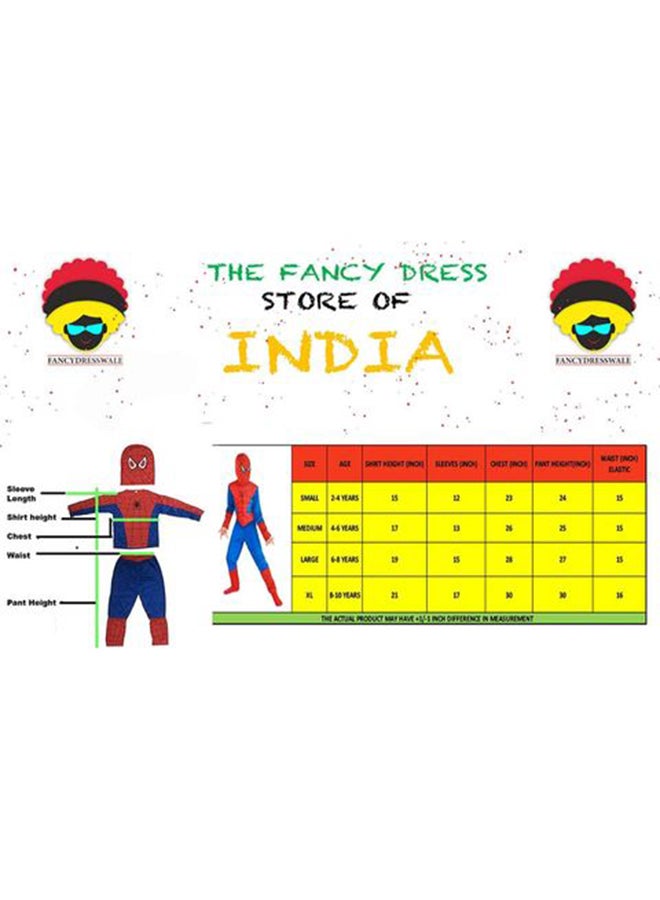 فانسي دريسويل زي تنكري رائع بتصميم شخصية سبايدرمان مصنوع من قماش جيد التهوية - بالألوان أحمر/ أزرق/ أسود، للأعمار من سنتين فأكثر - Image 3