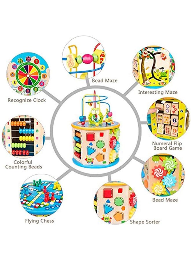 Factory Price - 8 In 1 Multifunction Wooden Activity Cube - Image 1