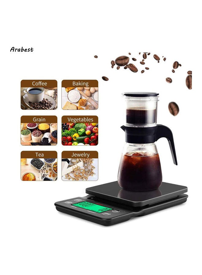 Arabest - Drip Coffee Digital Scale With Timer Electronic Black - Image 1
