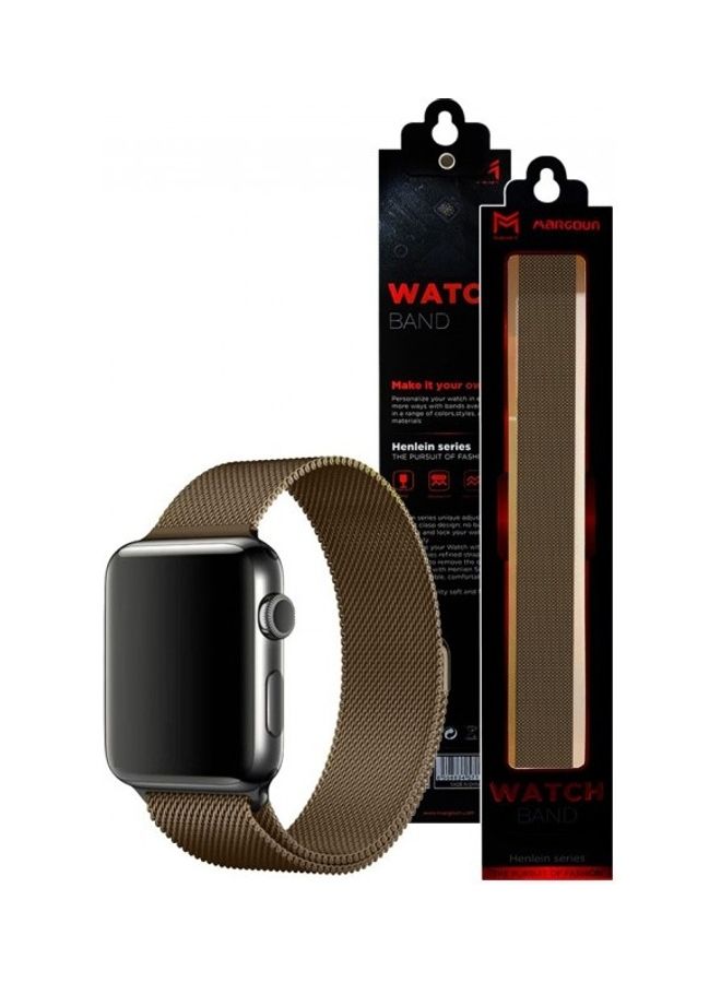 MARGOUN - Stainless Steel Milanese Loop Mesh Band for Apple Watch 7/6/SE/5/4/3/2/1 42mm/44mm/45mm Rust Gold - Image 1
