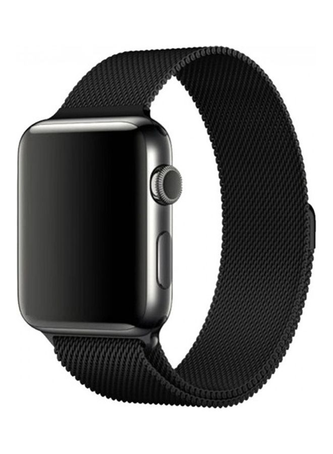 MARGOUN - Stainless Steel Milanese Loop Mesh Band for Apple Watch 7/6/SE/5/4/3/2/1 38mm/40mm/41mm Black - Image 1