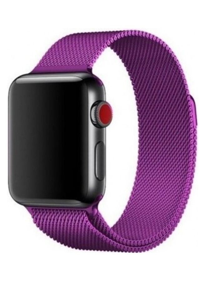 MARGOUN Stainless Steel Milanese Loop Mesh Band for Apple Watch 7/6/SE/5/4/3/2/1 42mm/44mm/45mm Purple - Image 1