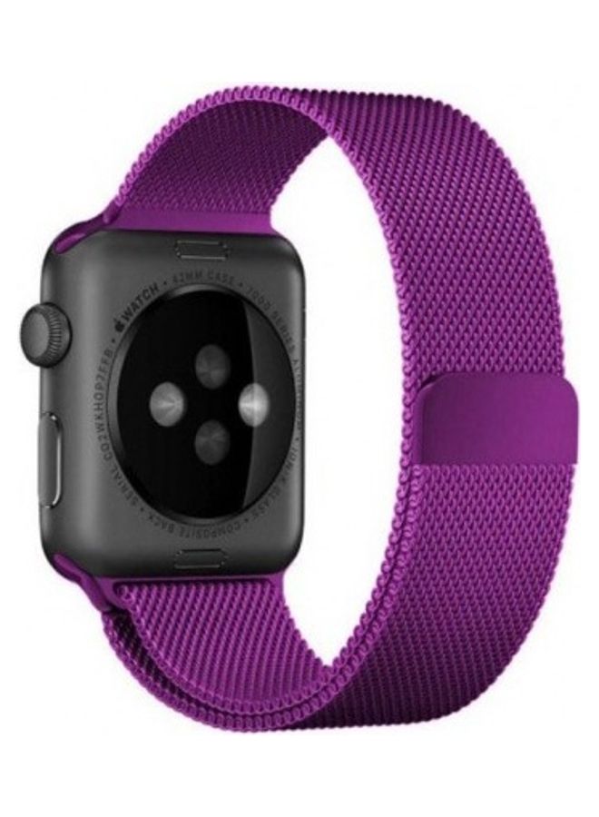 MARGOUN Stainless Steel Milanese Loop Mesh Band for Apple Watch 7/6/SE/5/4/3/2/1 42mm/44mm/45mm Purple - Image 2