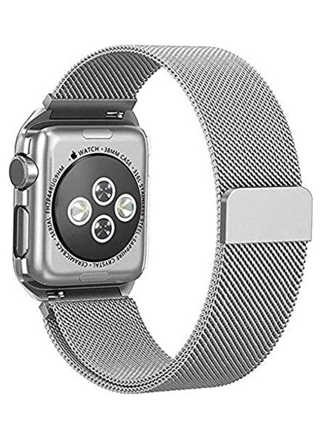 MARGOUN - Stainless Steel Milanese Loop Mesh Band for Apple Watch 7/6/SE/5/4/3/2/1 42mm/44mm/45mm Silver - Image 1