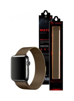 MARGOUN Stainless Steel Milanese Loop Mesh Band for Apple Watch 7/6/SE/5/4/3/2/1 38mm/40mm/41mm Rust Gold  - Image 2