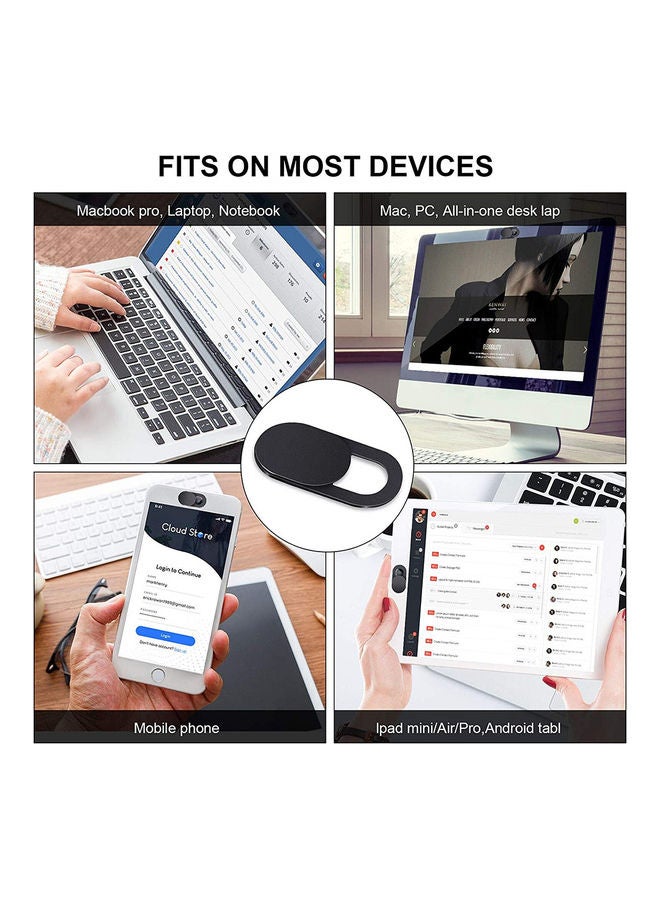 O Ozone Pack of 4 Camera Cover Webcam Slider Compatible for MacBook, Laptops, Webcams, Cell Phones Black  - Image 2