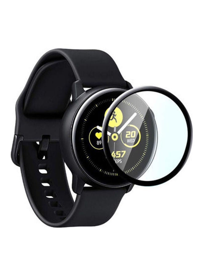 shAyzee - Full Coverage Curved Screen Protector For Samsung Watch Active 2 44mm Clear Black - Image 1