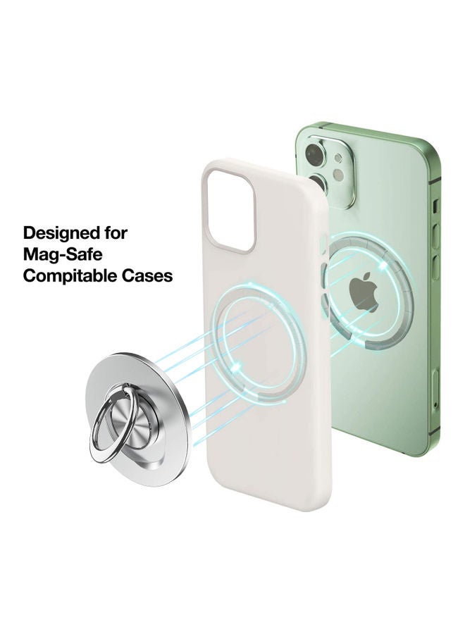 Magnetic Ring Grip Holder Compatible With Apple iPhone 12/13 Mini/Pro/Max And All Apple MagSafe Accessories Silver  - Image 2