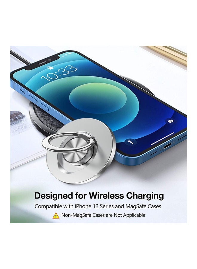 Magnetic Ring Grip Holder Compatible With Apple iPhone 12/13 Mini/Pro/Max And All Apple MagSafe Accessories Silver  - Image 3