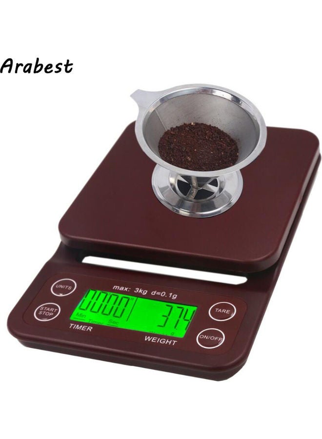 Drip Coffee Digital Scale With Timer Electronic Scale218252 Red/Black
