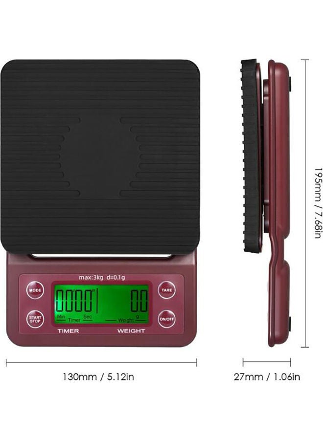 Drip Coffee Digital Scale With Timer Electronic Scale218252 Red/Black