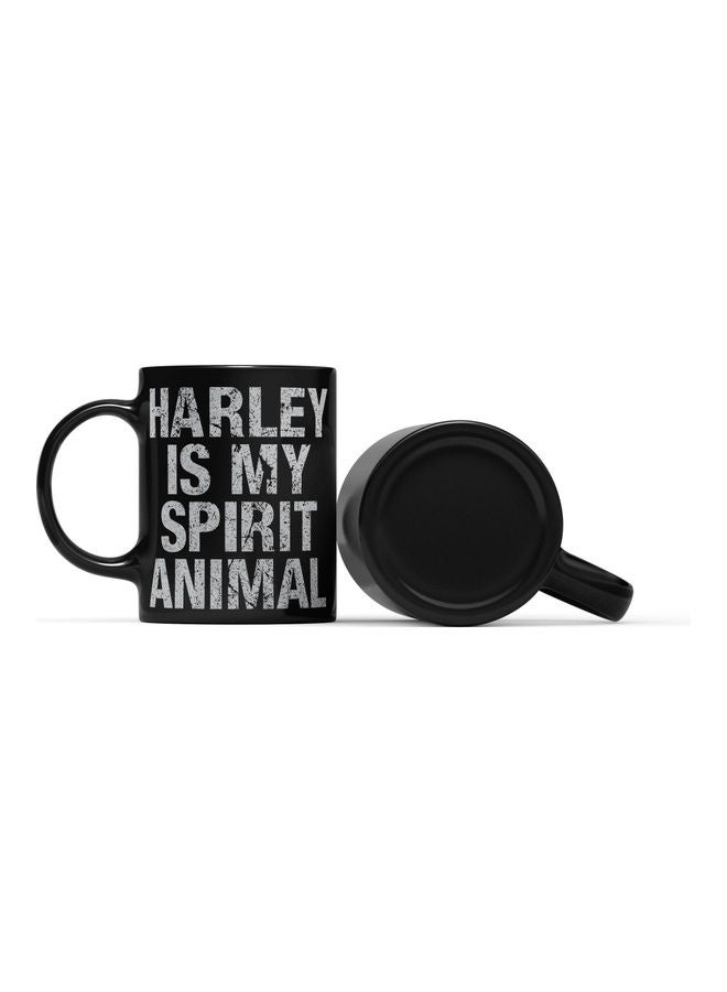 LOUD UNIVERSE Harley Is My Spirit Animal Quote Printed Coffee Mug Black/Grey  - Image 2