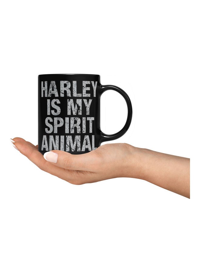 LOUD UNIVERSE Harley Is My Spirit Animal Quote Printed Coffee Mug Black/Grey  - Image 3