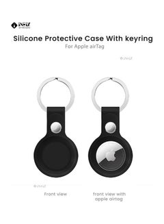 INEIX Protective Case Cover With Key Ring For Apple AirTag Black/Silver  - Image 1