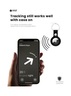 INEIX Protective Case Cover With Key Ring For Apple AirTag Black/Silver  - Image 4