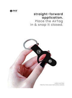 INEIX Protective Case Cover With Key Ring For Apple AirTag Black/Silver  - Image 5