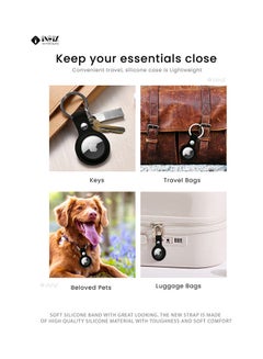 INEIX Protective Case Cover With Key Ring For Apple AirTag Black/Silver  - Image 3