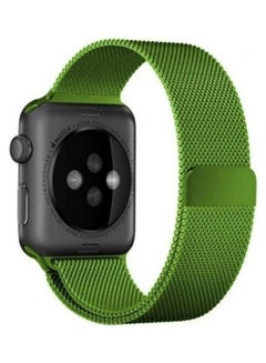 MARGOUN Stainless Steel Milanese Loop Mesh Band for Apple Watch 7/6/SE/5/4/3/2/1 42mm/44mm/45mm Light Green  - Image 2