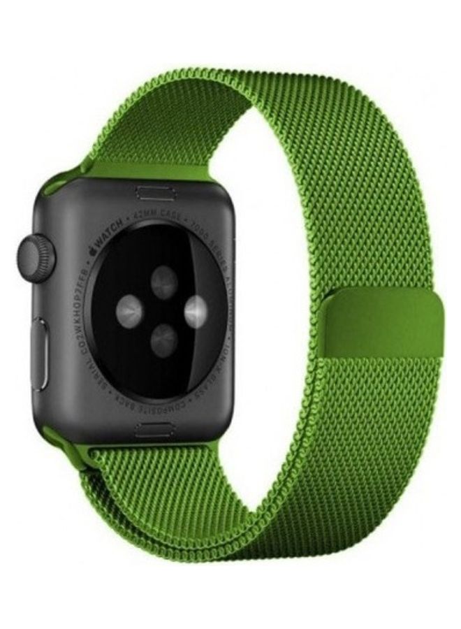 MARGOUN - Stainless Steel Milanese Loop Mesh Band for Apple Watch 7/6/SE/5/4/3/2/1 42mm/44mm/45mm Light Green - Image 1