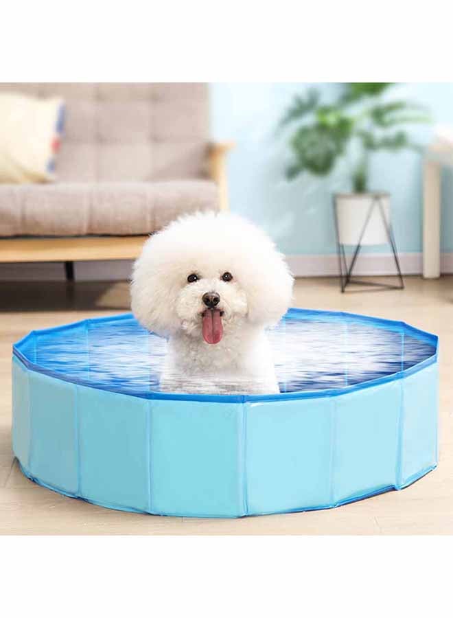 Foldable Pet Bath Pool Blue 31.5x3.5x23cm - Image 2