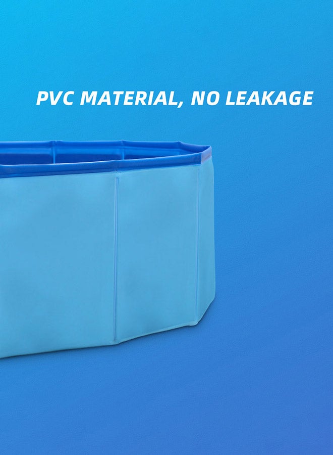 Foldable Pet Bath Pool Blue 31.5x3.5x23cm - Image 4