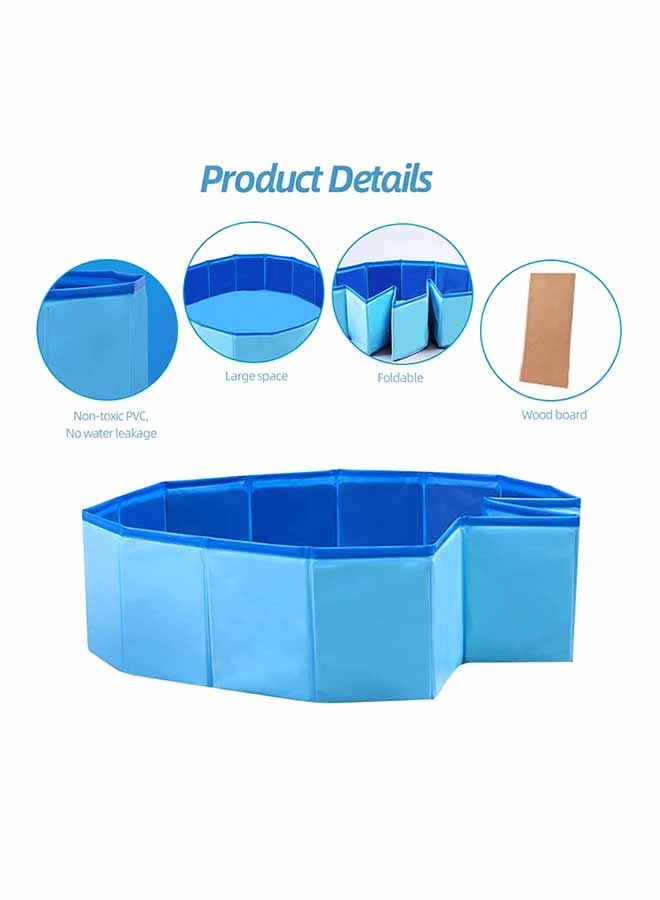 Foldable Pet Bath Pool Blue 31.5x3.5x23cm - Image 5