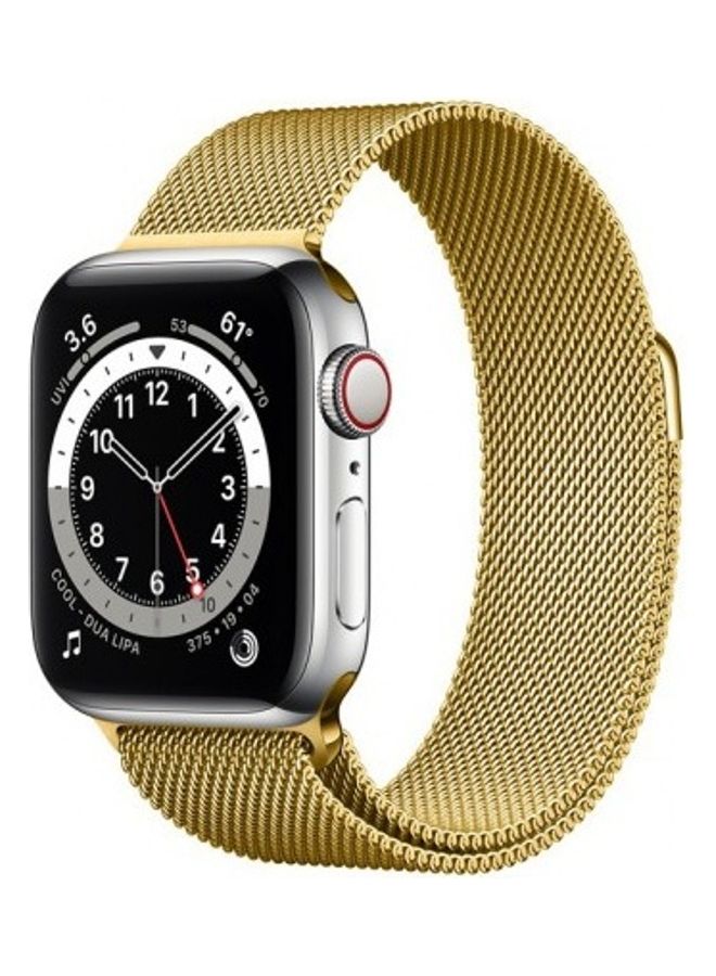 MARGOUN - Stainless Steel Milanese Loop Mesh Band for Apple Watch 7/6/SE/5/4/3/2/1 42mm/44mm/45mm Gold - Image 1