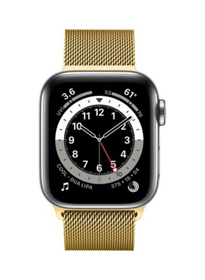 MARGOUN - Stainless Steel Milanese Loop Mesh Band for Apple Watch 7/6/SE/5/4/3/2/1 42mm/44mm/45mm Gold - Image 1