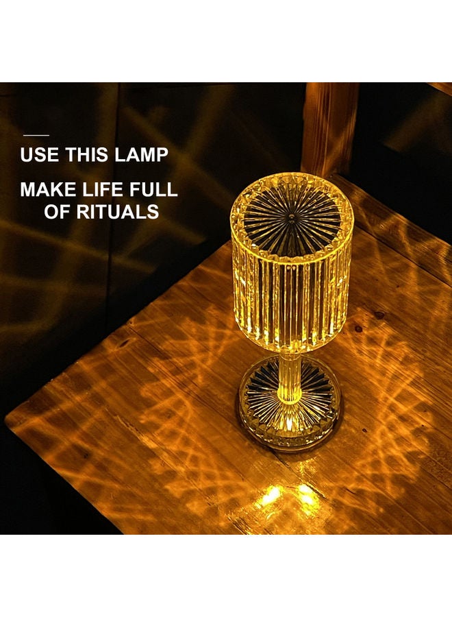 مصباح طاولة عصري بتصميم كريستالي بخاصية التحكم باللمس أبيض - Image 2