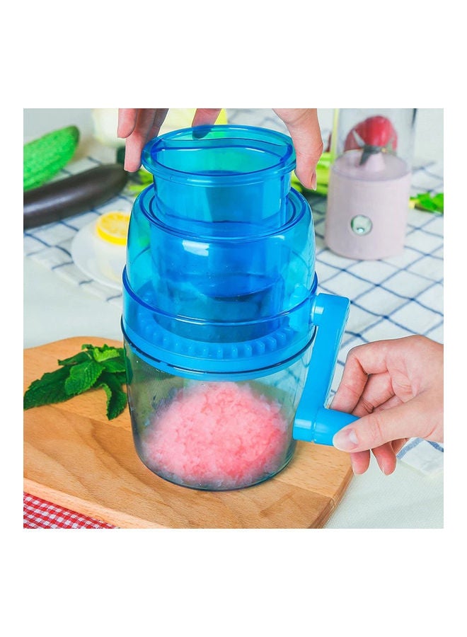 Hand Crank Operated Ice Shaved Machine with Stainless Steel Blades for Fast Crushing Blue 14.3x14.3x10.0cm  - Image 3