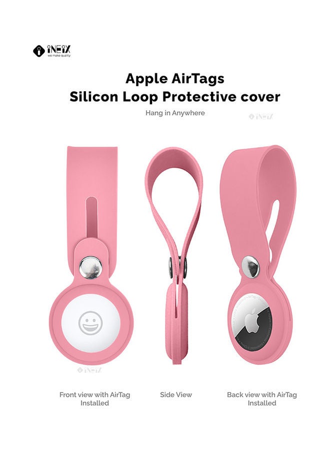 INEIX - Waterproof Protective Cover For Apple AirTag Pink/Silver - Image 1