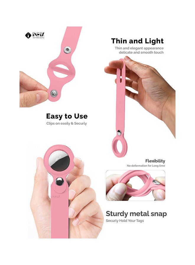INEIX - Waterproof Protective Cover For Apple AirTag Pink/Silver - Image 1