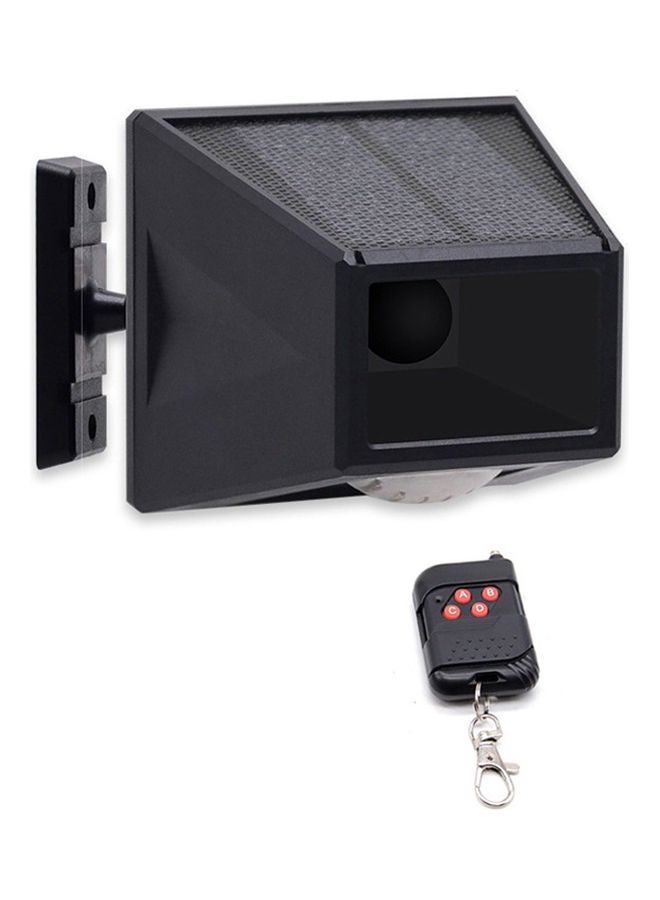 Motion Sensor Solar Alarm Light With Remote Control Black - Image 1