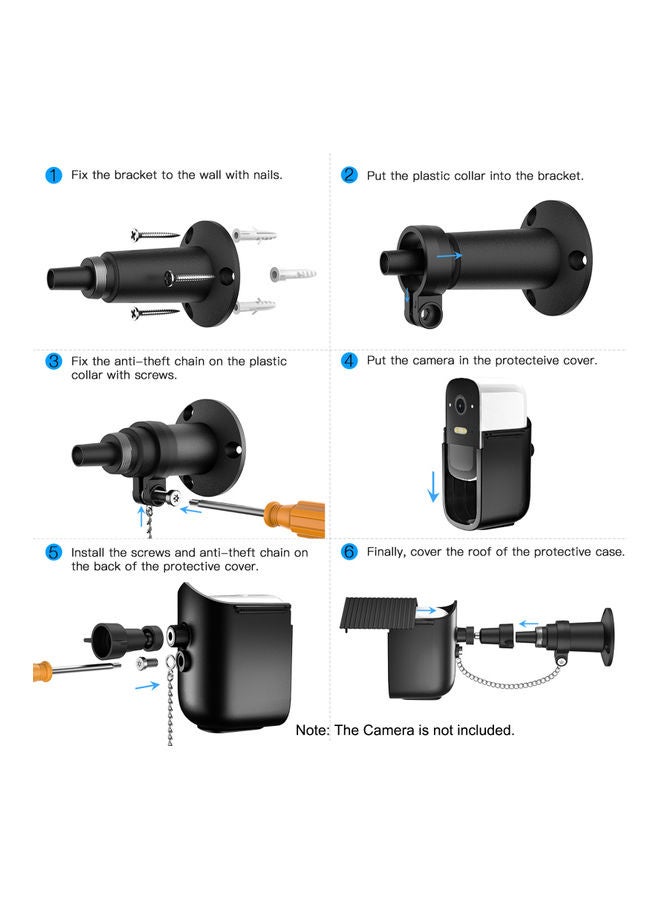 Generic - Protective Cover Set For Security Camera Black - Image 1