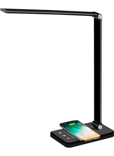 LED Desk Lamp With Wireless Charger And USB Charging Port ABS Material White/Warm White/Yellow 39cm