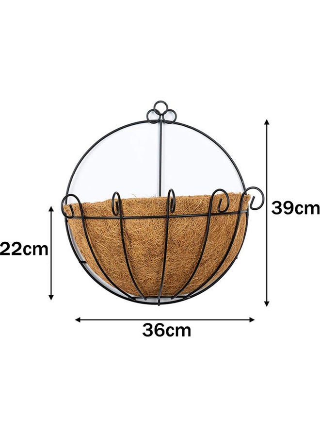 LINGWEI - Coconut Base Wall Hanging Planter Basket Brown/Black 22x36x39cm - Image 1