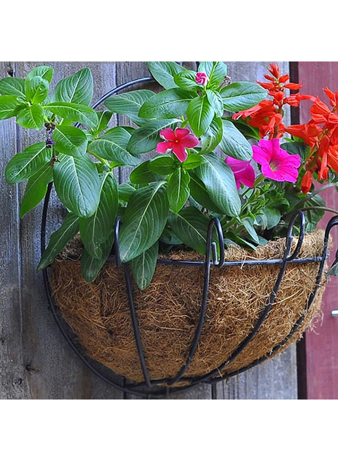 LINGWEI - Coconut Base Wall Hanging Planter Basket Brown/Black 22x36x39cm - Image 1