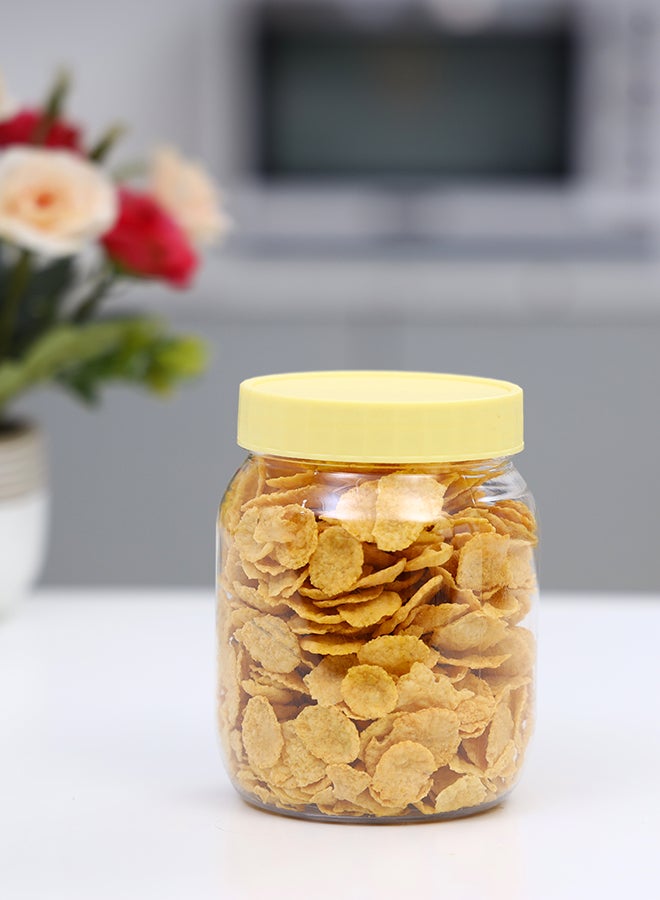 DELCASA - Plastic Round Jar Yellow/Clear - Image 1
