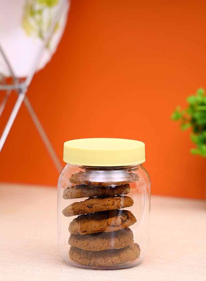 DELCASA - Plastic Round Jar Yellow/Clear - Image 1