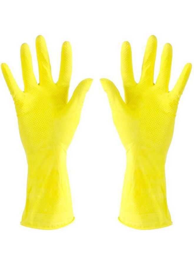 Pair Of Long Sleeve Antiskid Waterproof Gloves Yellow 27x12.5x1cm - Image 1