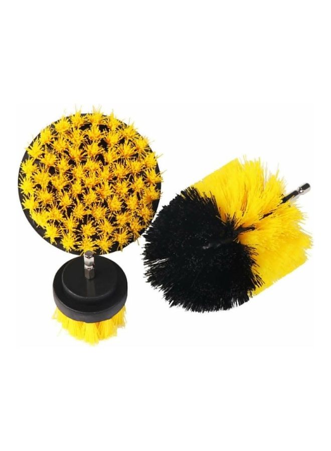 6-Piece Multifunctional Power Scrubber Drill Brush Set Yellow/Black 15x15x1cm  - Image 2