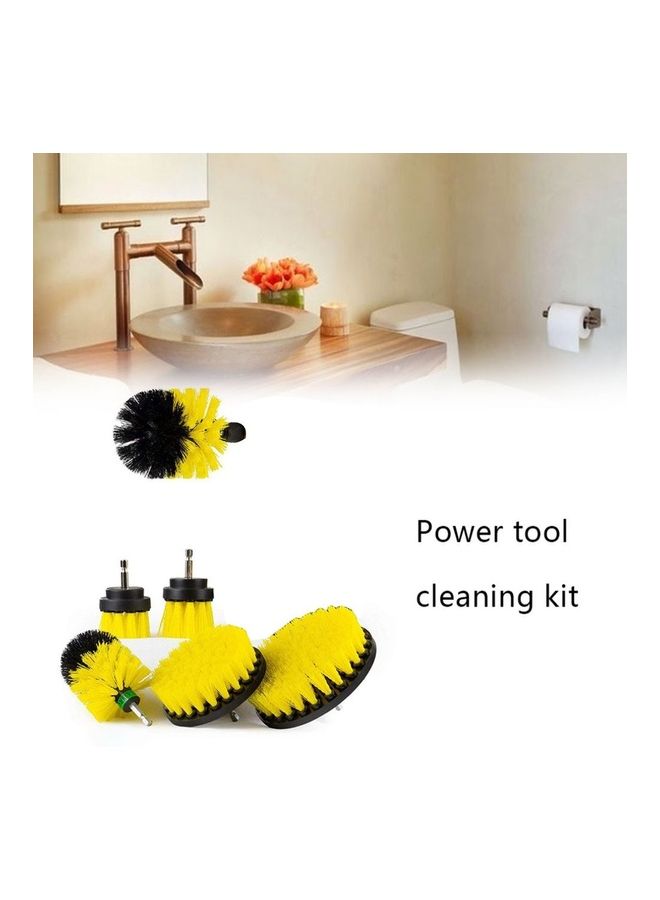6-Piece Multifunctional Power Scrubber Drill Brush Set Yellow/Black 15x15x1cm  - Image 4