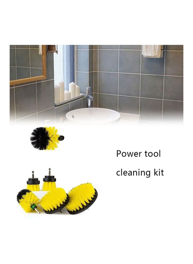 6-Piece Multifunctional Power Scrubber Drill Brush Set Yellow/Black 15x15x1cm  - Image 5