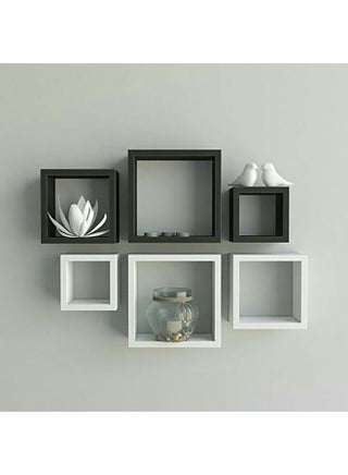 Floating Square Cube Wall Shelves Multicolour (20 x 20+30 x 30+40 x 40) x 13) x 2cm - v1629960906/N50457405A_1