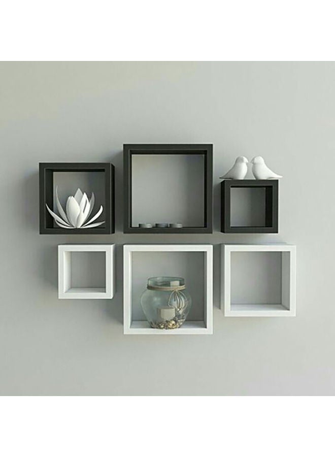 MODERN HOME - Floating Square Cube Wall Shelves Multicolour (20 x 20+30 x 30+40 x 40) x 13) x 2cm - Image 1