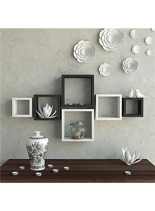 MODERN HOME - Floating Square Cube Wall Shelves Multicolour (20 x 20+30 x 30+40 x 40) x 13) x 2cm - Image 1