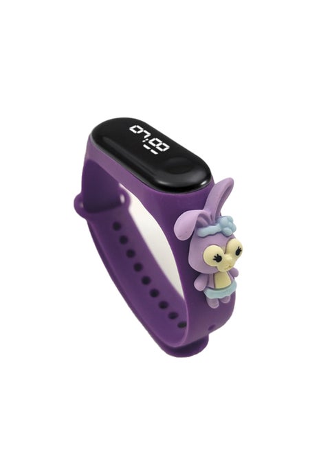 M3 Cartoon Children's LED Electronic Waterproof Touch Watch Purple